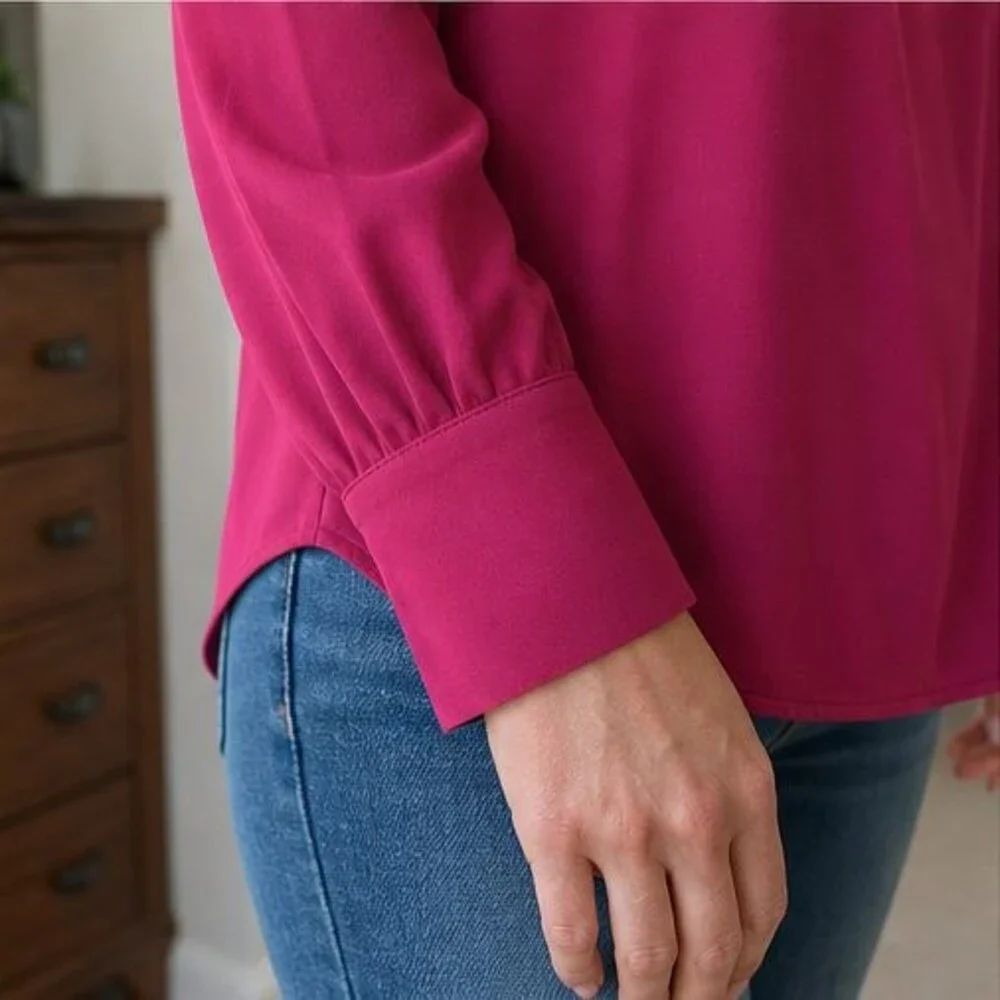 Burgundy Tie Neck Blouse